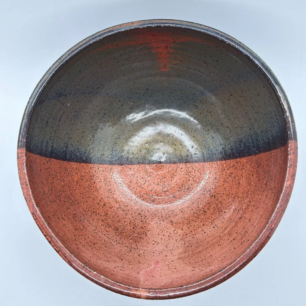 4" Glazed Stoneware Bowl, Signed by Unidentified Artist, 7" in Diameter - Picture 6 of 8